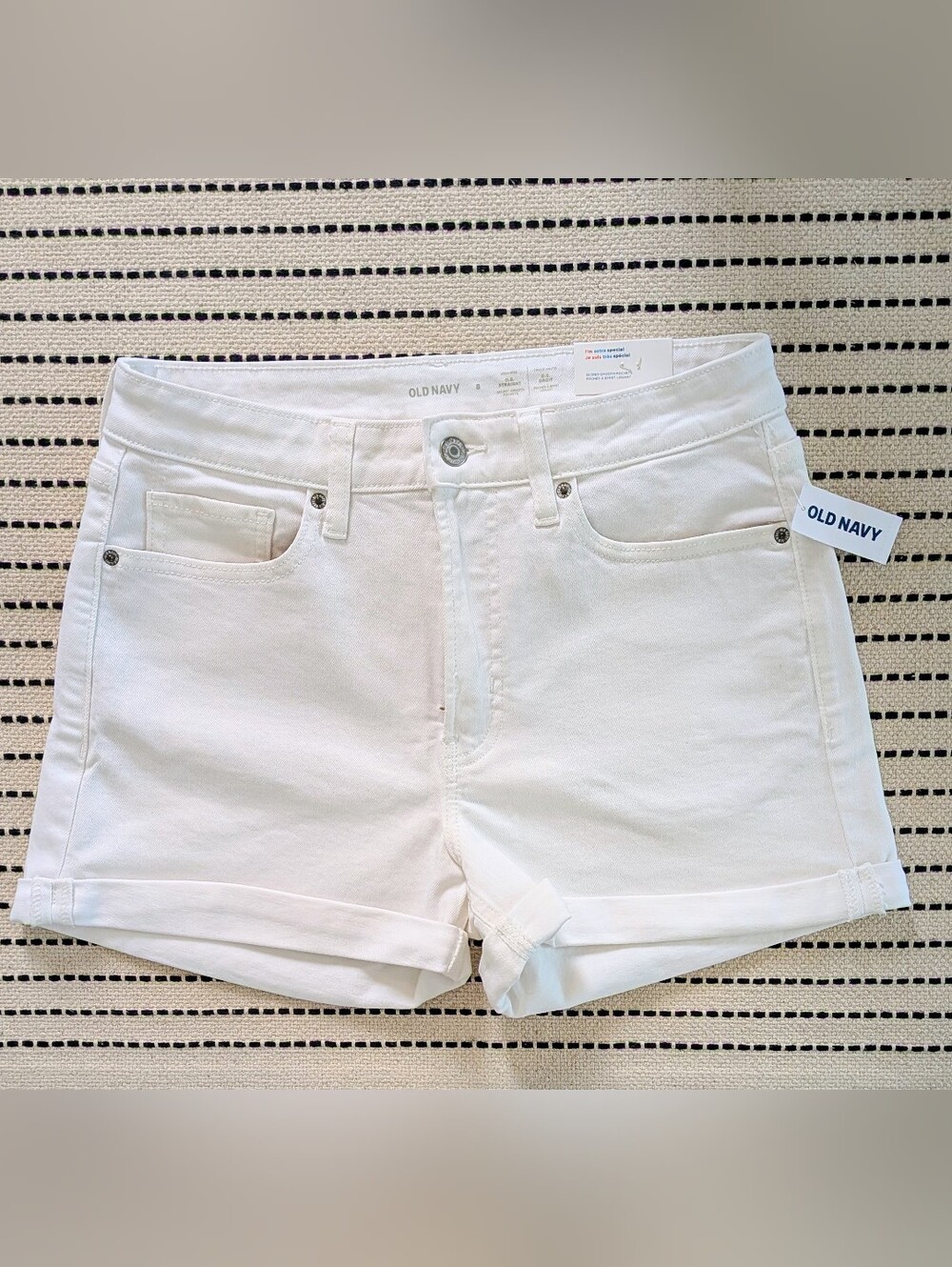 Old Navy White OG Straight High Rise Shorts